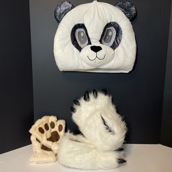 Other - Giant Panda Head, Slipper Claw Feet And Paw Mittens Costume Cosplay Halloween